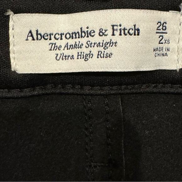 ABERCROMBIE & FITCH MIXED FABRIC ULTRA HIGH RISE ANKLE STRAIGHT JEAN SIZE 26 XS - Picture 4 of 8